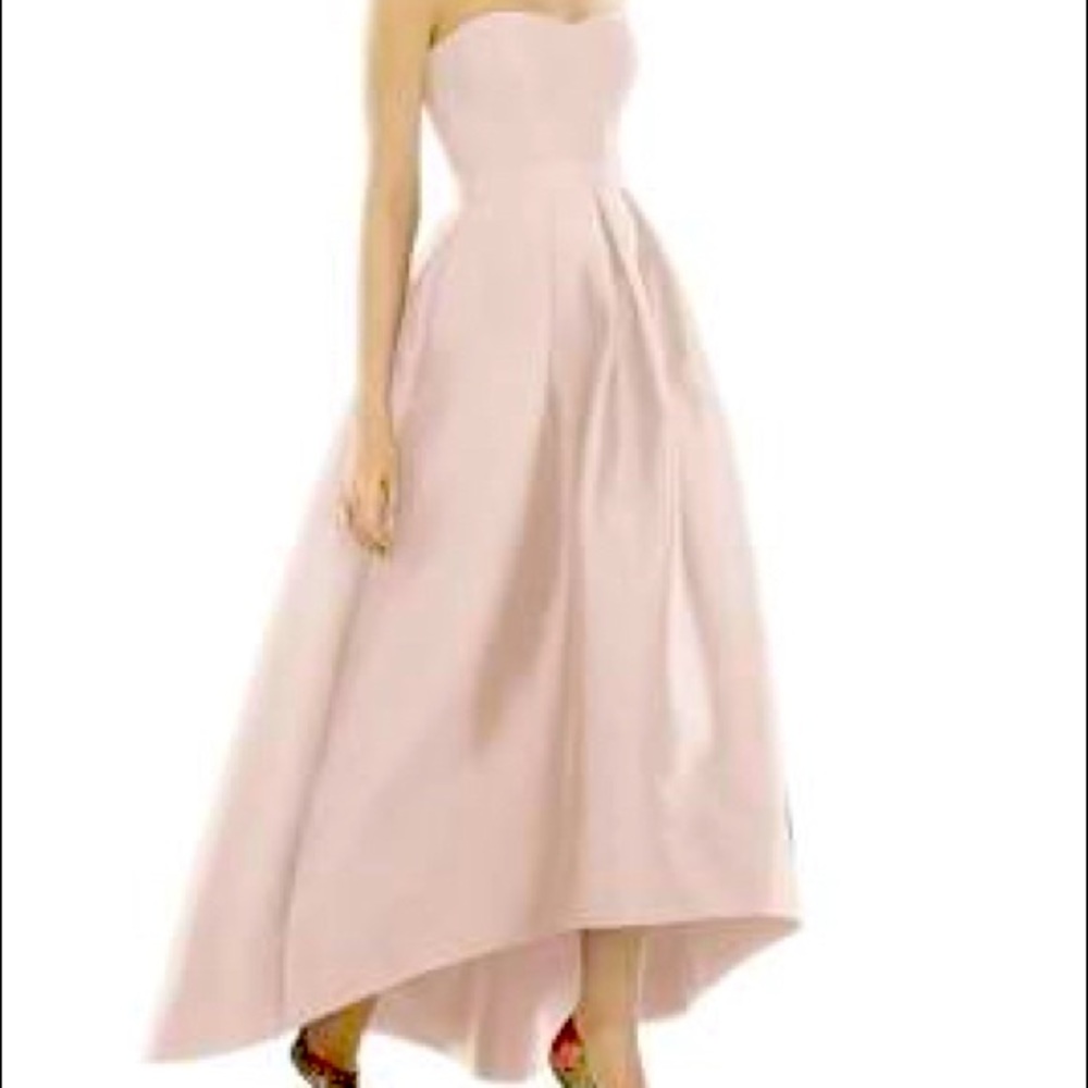 Bridesmaid dress blush pink high low